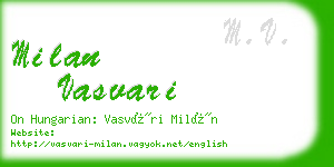 milan vasvari business card